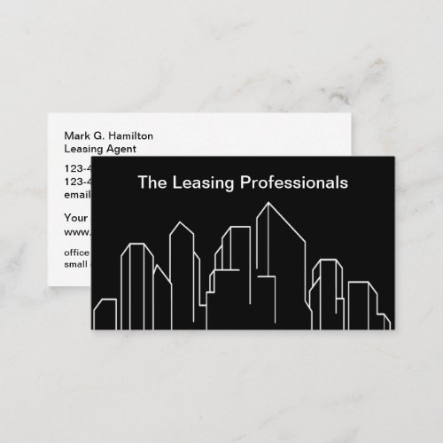 Classy Real Estate Office Leasing Business Card