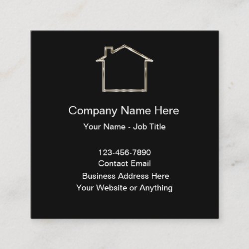 Classy Real Estate Or Home Services  Square Business Card