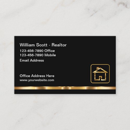 Classy Real Estate Professional House Symbol Business Card