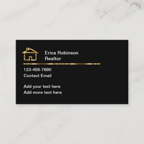 Classy Real Estate Sales Agent Business Cards