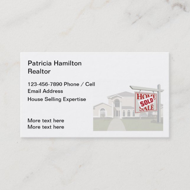 Classy Real Estate Theme Business Card (Front)