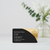 Classy Real Estate Theme Business Cards (Standing Front)