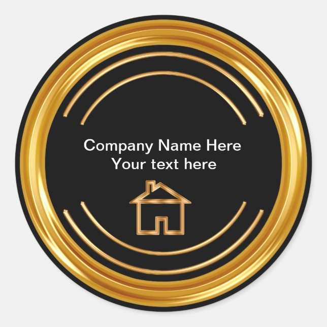 Classy Real Estate Theme Classic Round Sticker (Front)