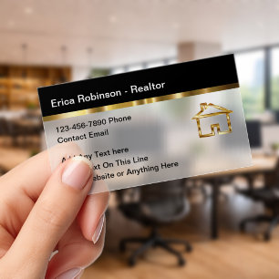 Classy Real Estate Theme Clear Business Cards