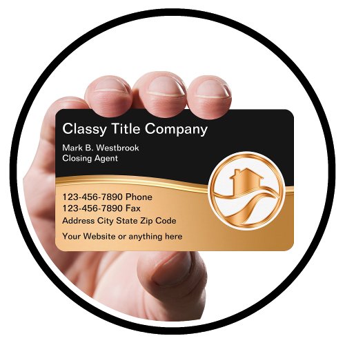 Classy Real Estate Title Company Business Cards