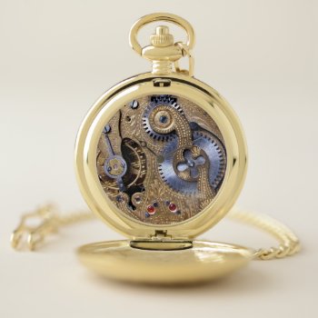 Classy Realistic Steampunk Brass Victorian Style Pocket Watch by ClockworkZero at Zazzle
