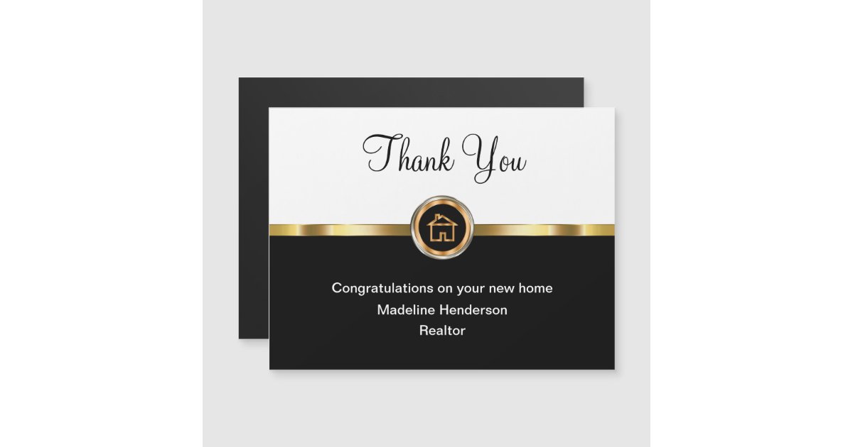 Classy Realtor Magnetic Thank You Cards | Zazzle.com