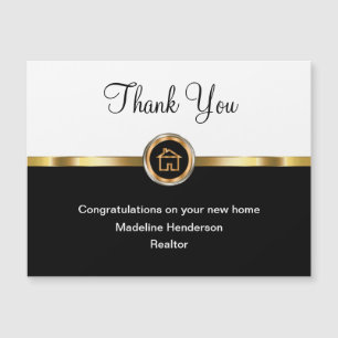 Classy Realtor Magnetic Thank You Cards