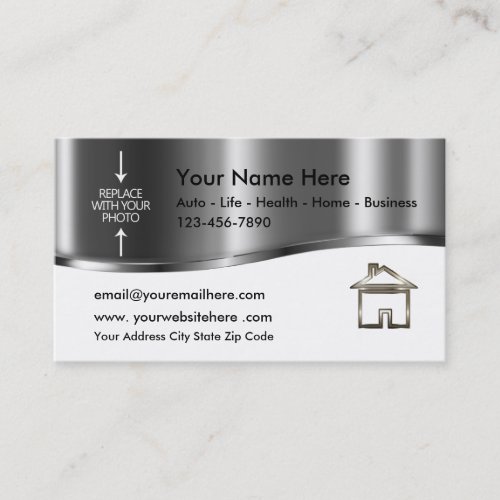 Classy Realtor Or Insurance Rep Photo Business Card