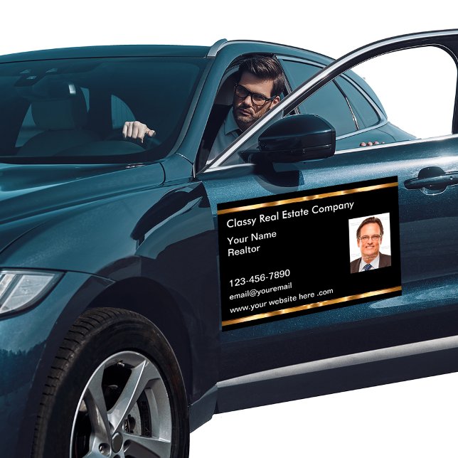 Classy Realtor Photo Template Business Car Magnet (Creator Uploaded)