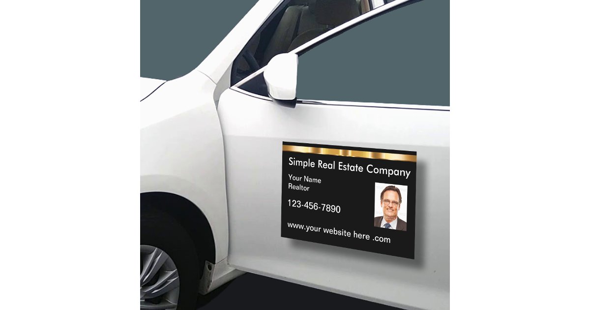 Classy Realtor Photo Template Car Magnet | Zazzle