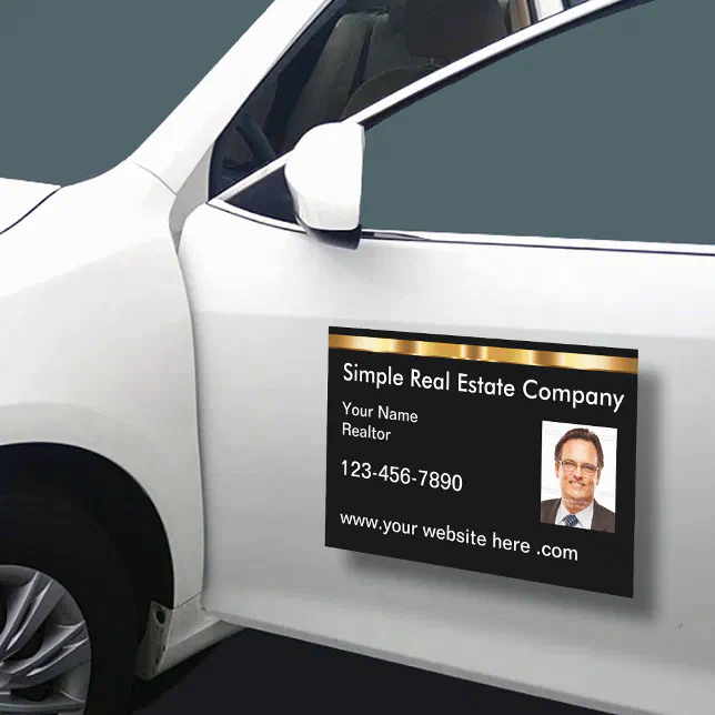 Classy Realtor Photo Template Car Magnet | Zazzle