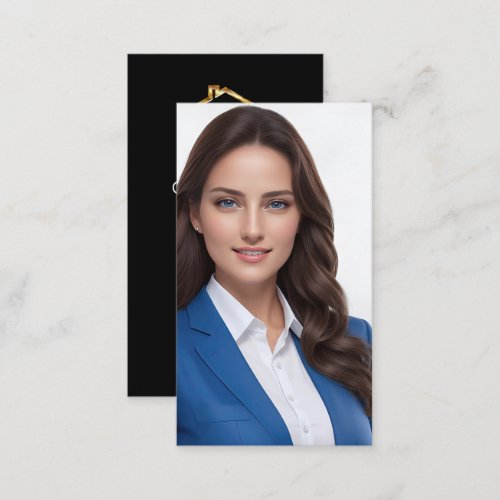 Classy Realtor Portrait Silk Style Business Cards