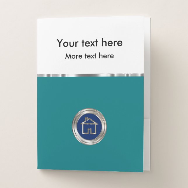 Classy Realtor Presentation Folders Silver Design (Front)