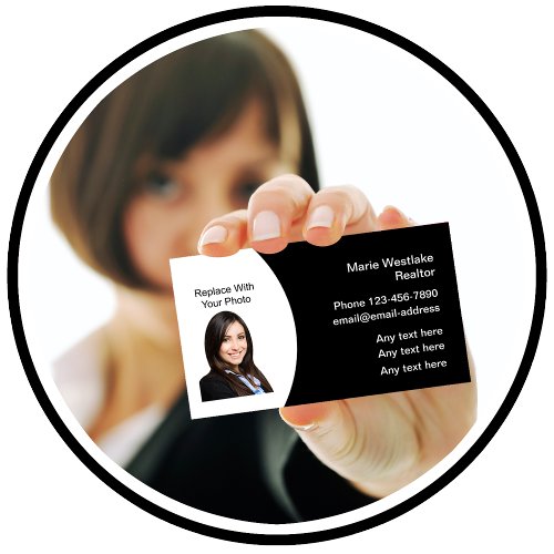 Classy Realtor Real Estate Photo Business Cards