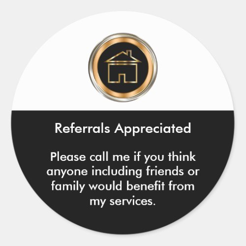 Classy Realtor Referral Appreciation Classic Round Sticker