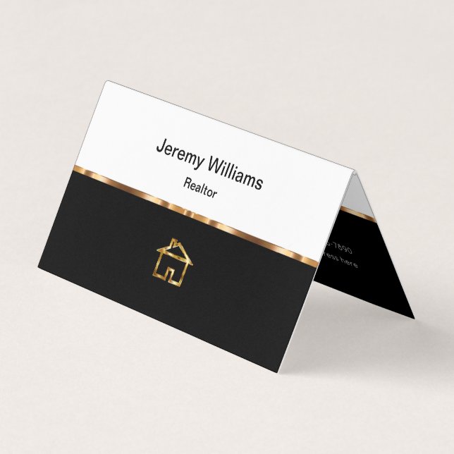 Classy Realtor Theme Folded Business Cards (Front)