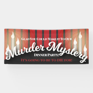 Classy Red and Black Murder Mystery Dinner Party Banner