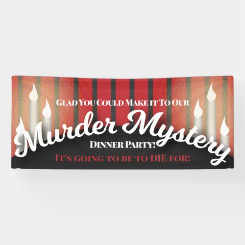 Classy Red and Black Murder Mystery Dinner Party Banner