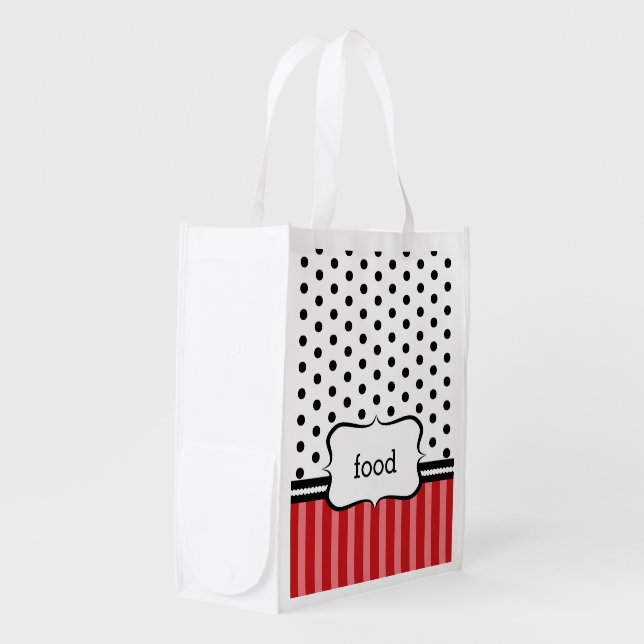Classy, Red, and Customizable Grocery Bag (Front Side)