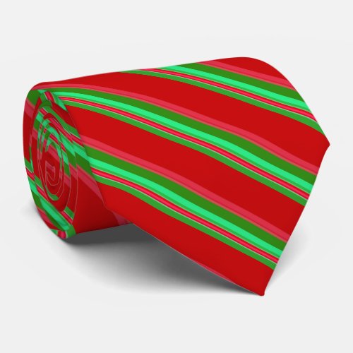 Classy Red and Green Stripes Tie