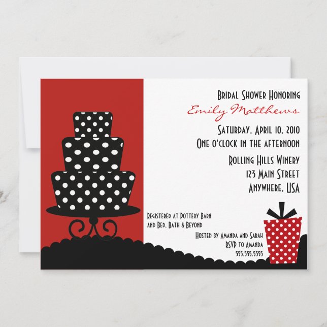 Classy Red & Black Invitation (Front)