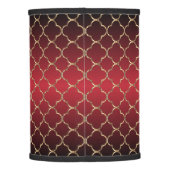 Classy Red Blend and Gold Quatrefoil Pattern Lamp Shade (Back)