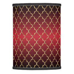 Classy Red Blend and Gold Quatrefoil Pattern Lamp Shade