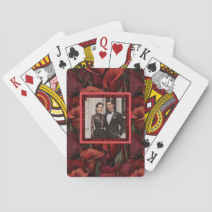 Classy Red Calla Lilies Garden Tropical Wedding Poker Cards