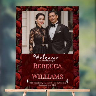 Classy Red Calla Lilies Inspired Traditional Acrylic Sign