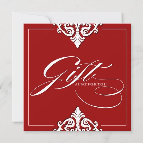 Classy Red Damask Gift Certificate