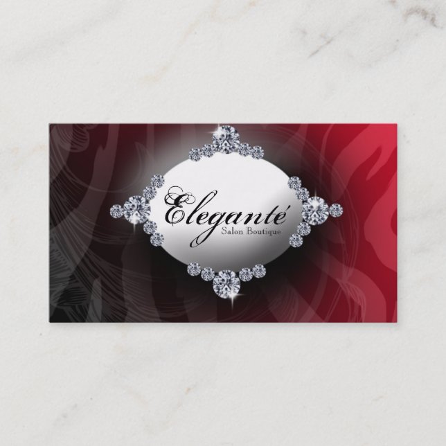 Classy red design business card (Front)