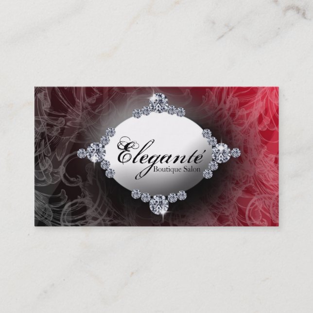 classy red design business card (Front)