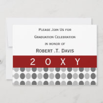 classy red Graduation party Invitation