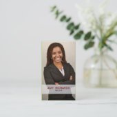 Classy Red Photo Real estate  businesscards Business Card (Standing Front)