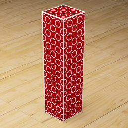 Classy Red Polkadot Pattern Birthday Gift  Wine Box