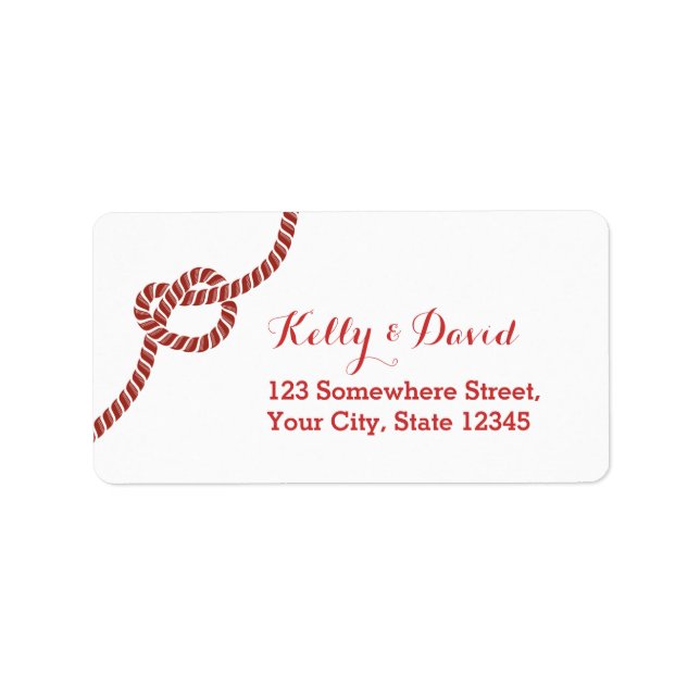 Classy Red Rope Knot Return Address Labels (Front)