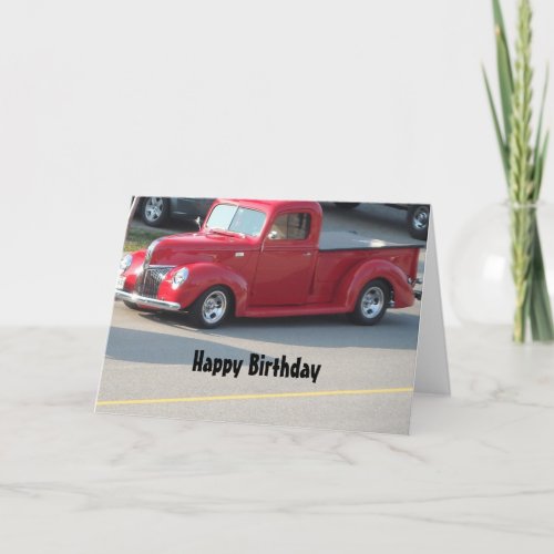 Classy Red Truck Happy Birthday Card