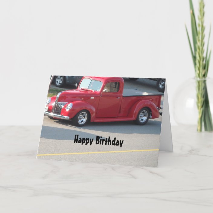 Classy Red Truck - Happy Birthday Card | Zazzle.com