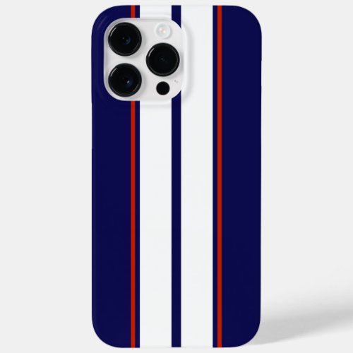 Classy Red White and Blue Racing Stripes Case_Mate iPhone 14 Pro Max Case