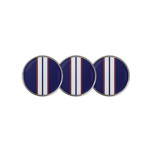 Classy Red White and Blue Racing Stripes Golf Ball Marker