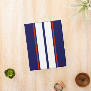 Classy Red, White, and Blue Racing Stripes Mini Binder