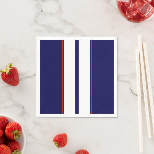 Classy Red, White, and Blue Racing Stripes Napkins