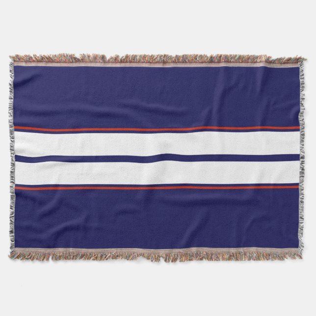 Classy Red, White, and Blue Racing Stripes Throw Blanket (Front)