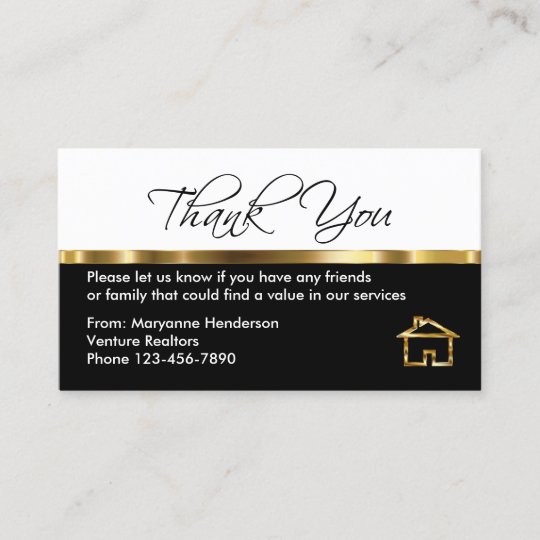 Classy Referral Thank You Cards Zazzle