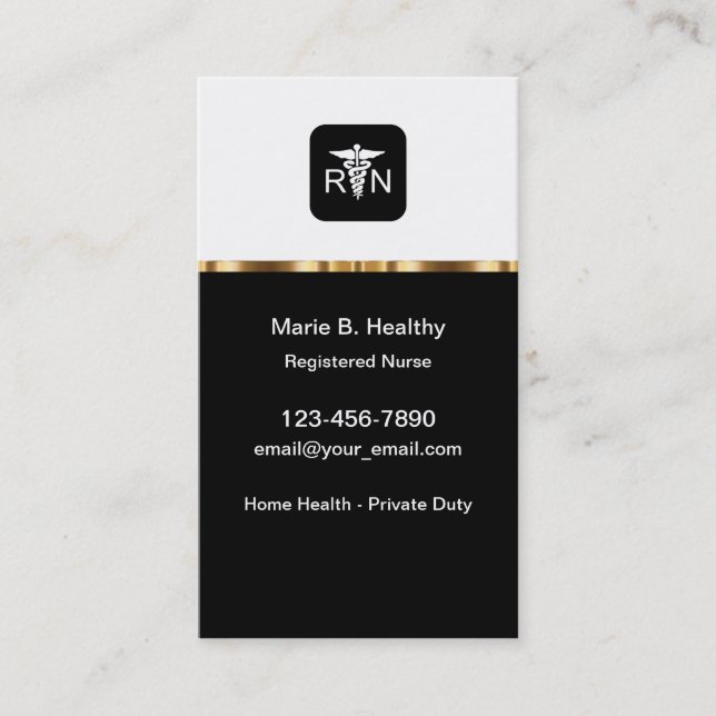 Classy Registered Nurse Business Cards (Front)