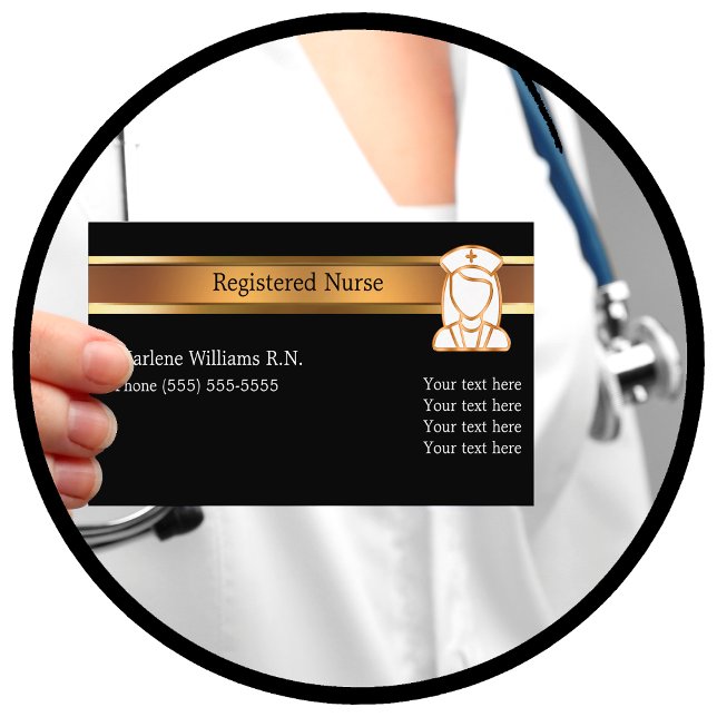 Classy Registered Nurse Medical Business Card (Creator Uploaded)