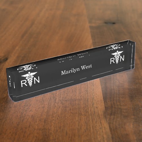 Classy Registered Nurse Medical Desk Name Plate