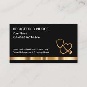 Classy Registered Nurse Theme Business Card