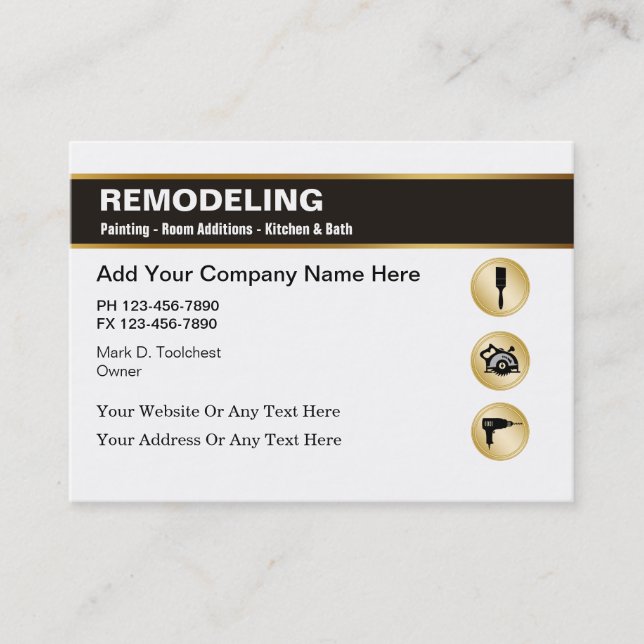 Classy Remodeling Business Cards (Front)